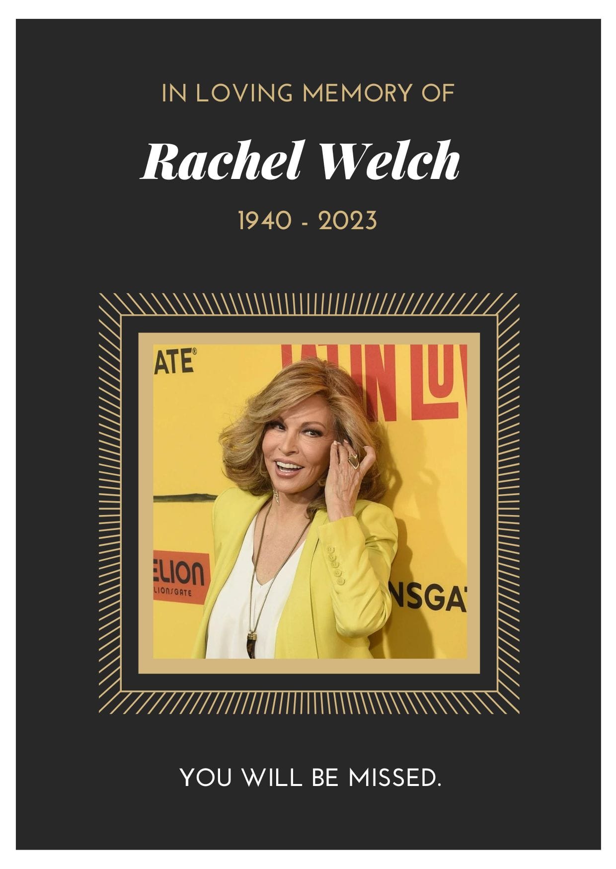 Rachel Welch Death
