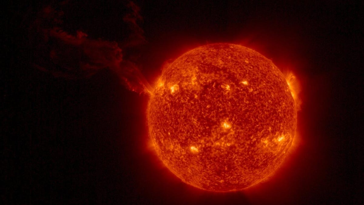 An unprecedented photo captures a strangely large solar explosion