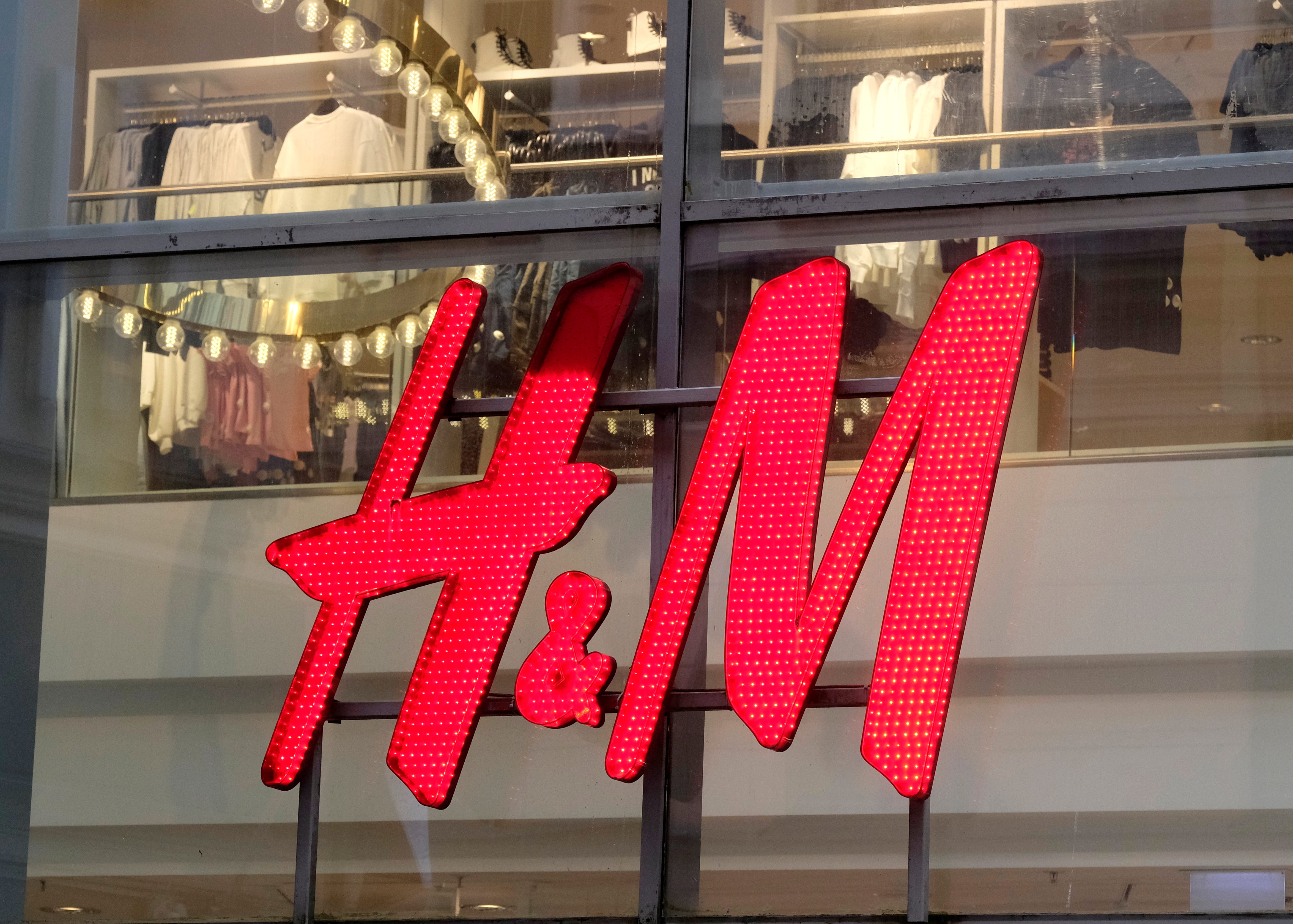 H&M logo present in a store in Riga